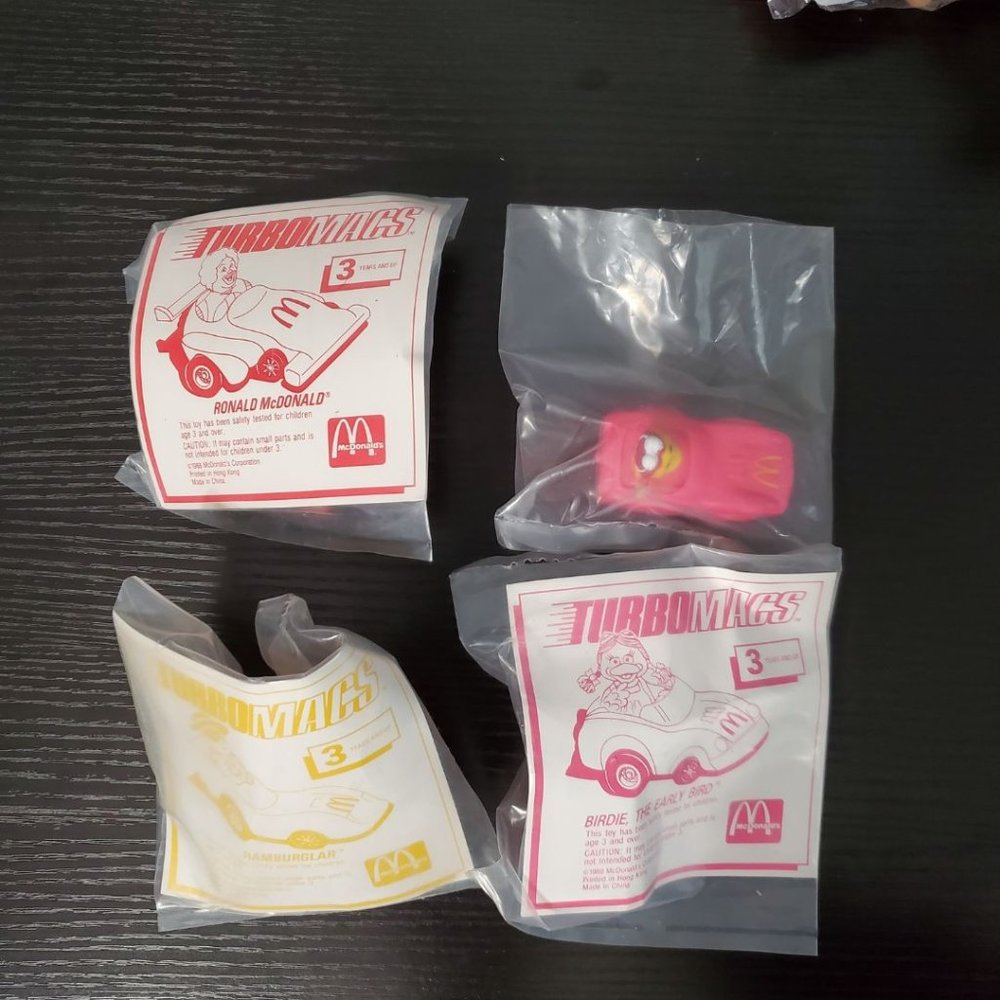 McDonald's Happy Meal Toys: Vintage 1988 Turbo Macs Race Cars Lot of 4